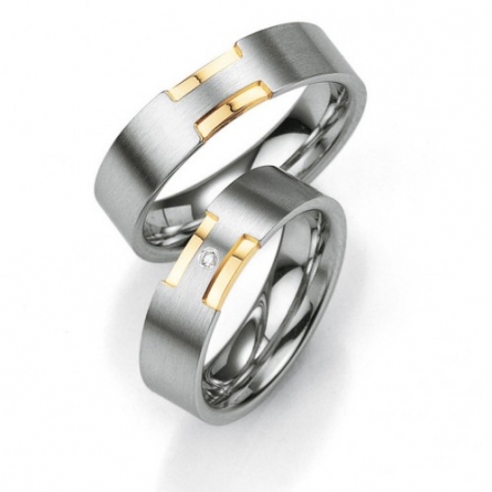 Obrączki srebrne pokryte galwanicznie platyną Breuning - 48/08007-8