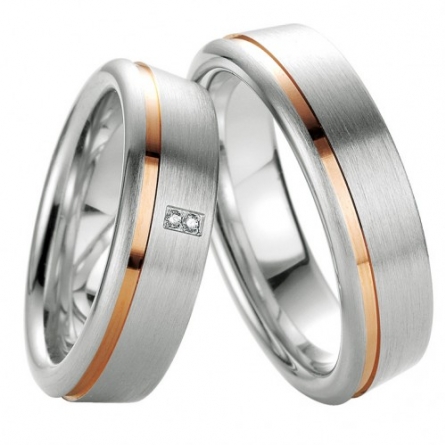 Obrączki srebrne platynowane Breuning - 48/08029-30