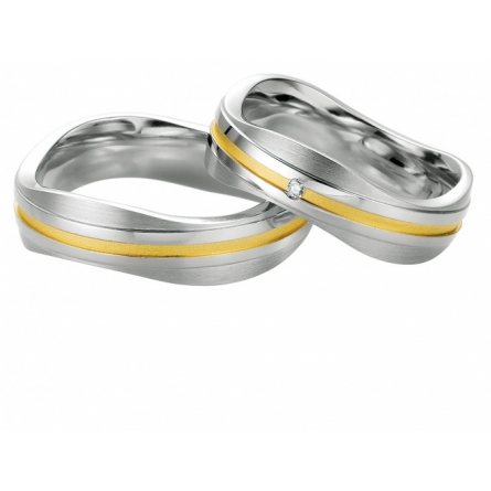 Obrączki srebrne platynowane dwukolorowe Breuning - 48/08033-34