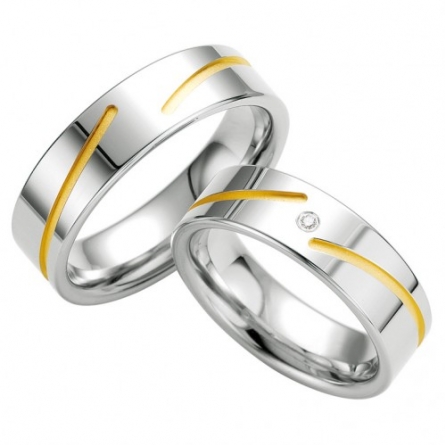 Obrączki srebrne platynowane Breuning - 48/08035-36