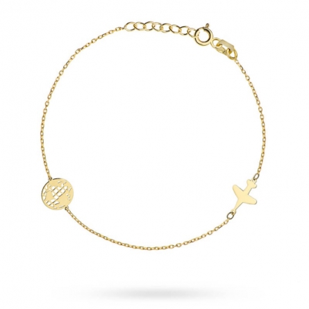 Bransoletka z kulą ziemską i samolotem - 2-25-B10643-2