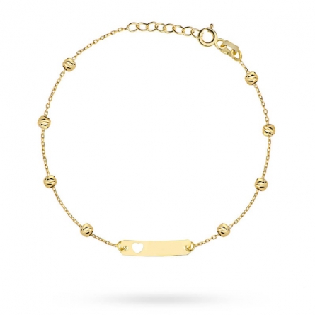 Bransoletka blaszka z sercem i z kuleczkami - 2-25-B10667-2