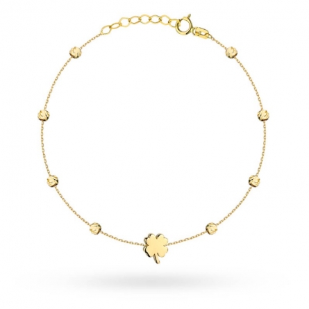 Bransoletka z trójwymiarową koniczynką i kuleczkami - 2-25-B10850-2