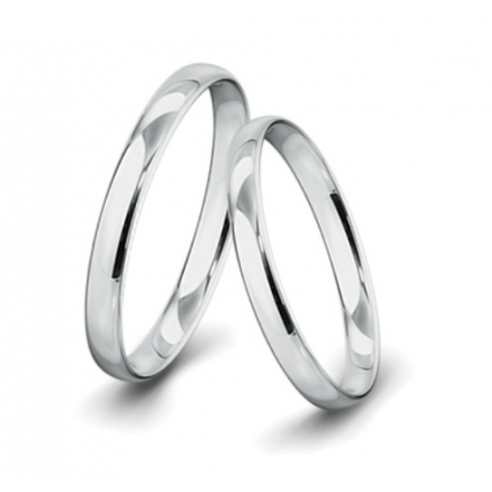 Obrączki z platyny Breuning - 2.5 mm klasyczne półokrągłe-C (600)