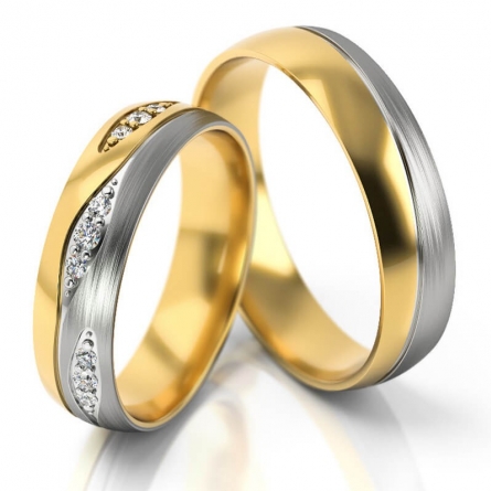 Obrączki z dwukolorowego złota Stelmach - 287-ST