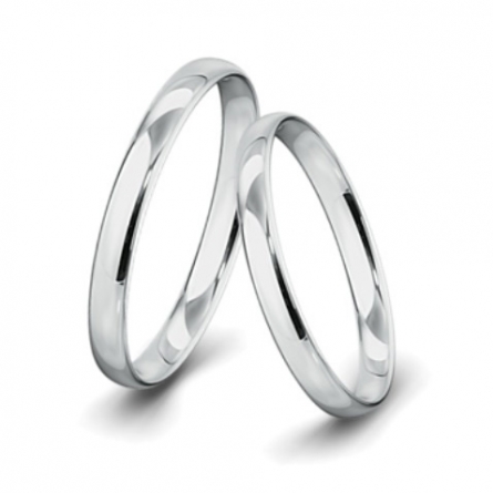 Obrączki z platyny Breuning - 3 mm klasyczne półokręgłe-C (600)