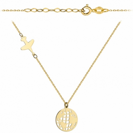 Naszyjnik z kulą ziemską i samolotem - 3-N10451-585