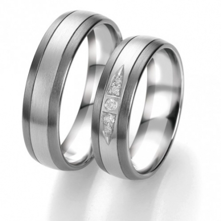 Obrączki ślubne Breuning – Black and White - 6313 B&W