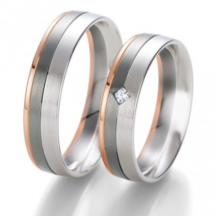 Obrączki ślubne Breuning – Black and White - 6335 B&W