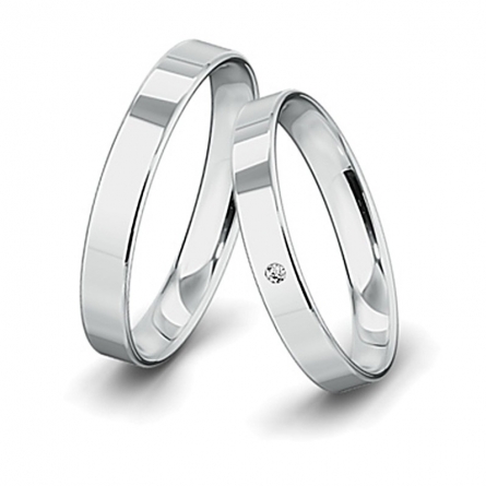 Obrączki platynowe - klasyczne płaskie 4 mm (950)