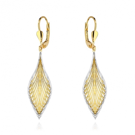 Kolczyki wiszące ażurowe listki - 7-17-K10171-2