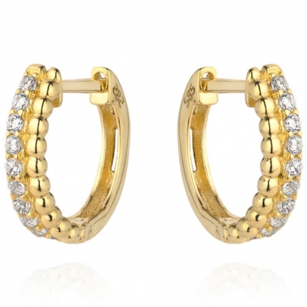 Kolczyki z rzędem cyrkonii i kuleczkami - 7-25-K10770-2