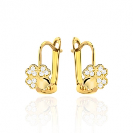 Kolczyki koniczynki z cyrkoniami - 7-25-K11400-2