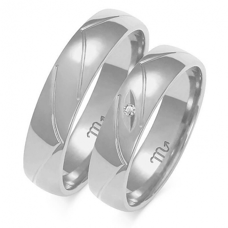 Obrączki ślubne z białego złota - A-138(W)-ZS