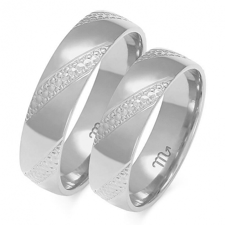 Obrączki ślubne z białego złota - A-147(W)-ZS