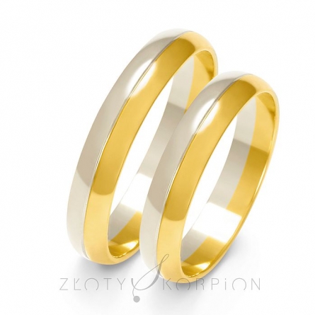 Dwukolorowe obrączki złote - A-201 ZS