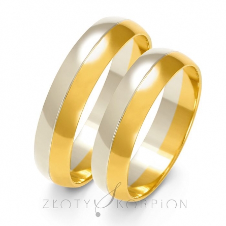 Dwukolorowe obrączki złote - A-202 ZS