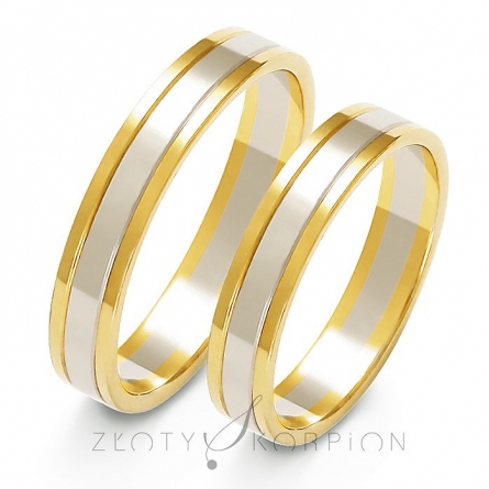 Dwukolorowe obrączki złote - A-203 ZS