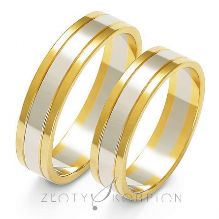 Dwukolorowe obrączki złote - A-204 ZS