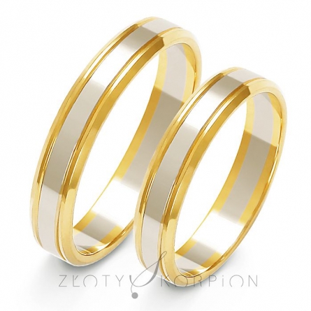 Dwukolorowe obrączki złote - A-206 ZS