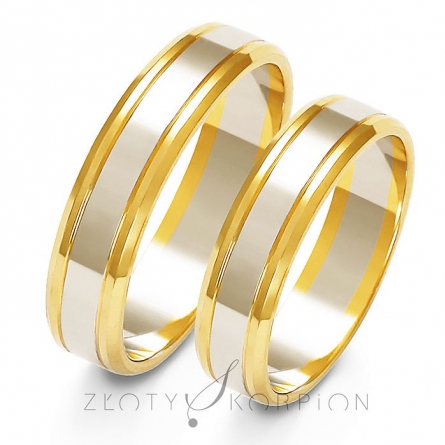 Dwukolorowe obrączki złote - A-207 ZS