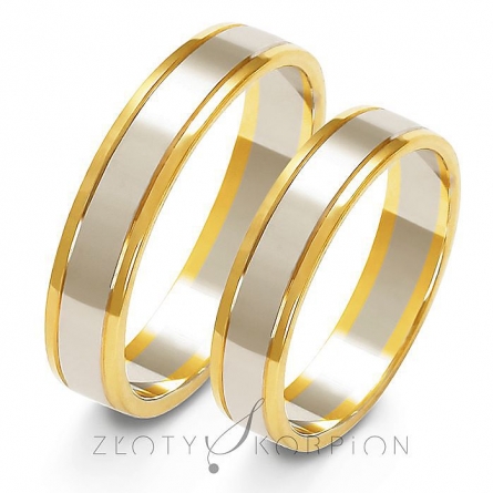 Dwukolorowe obrączki złote - A-208 ZS