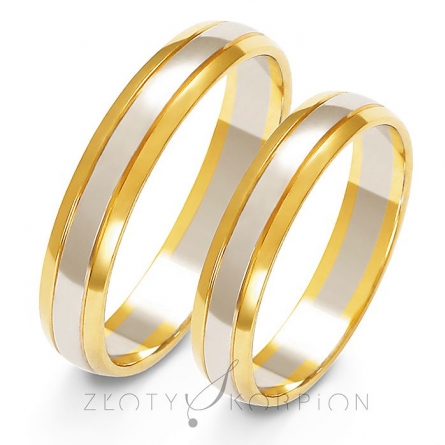 Dwukolorowe obrączki złote - A-210 ZS