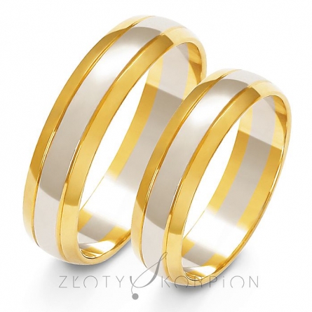 Dwukolorowe obrączki złote - A-211 ZS