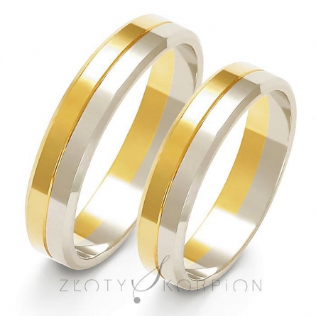Dwukolorowe obrączki złote - A-212 ZS