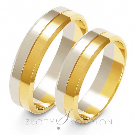 Dwukolorowe obrączki złote - A-213 ZS