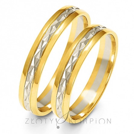 Dwukolorowe obrączki złote - A-214 ZS