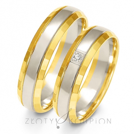 Dwukolorowe obrączki złote - A-216 ZS