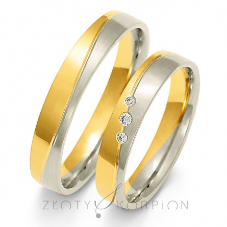 Dwukolorowe obrączki złote - A-217 ZS