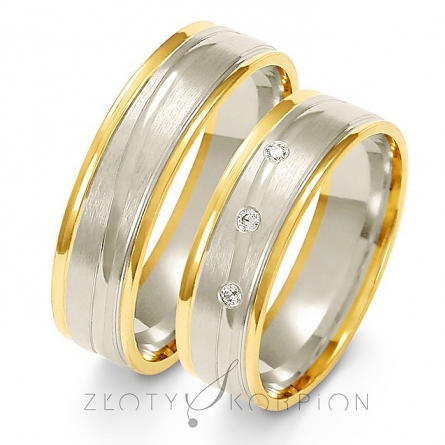 Dwukolorowe obrączki złote - A-218 ZS