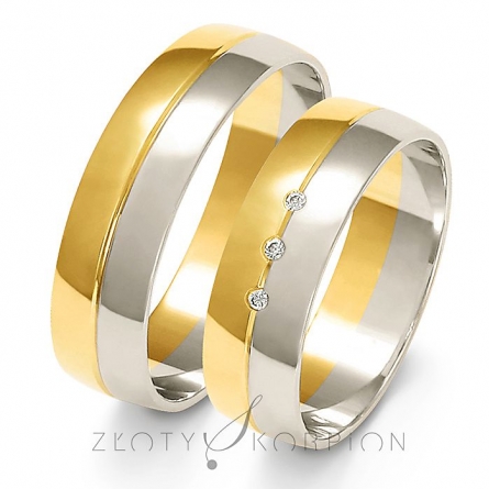 Dwukolorowe obrączki złote - A-219 ZS