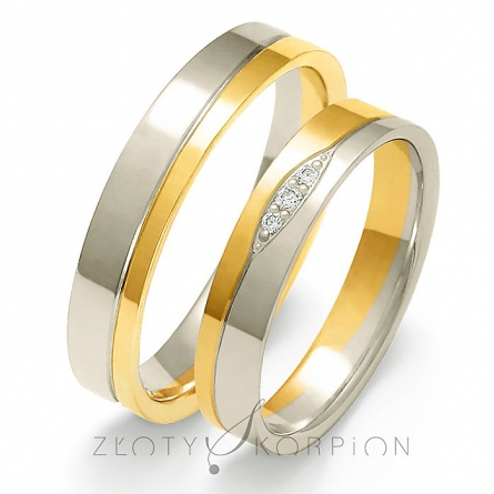 Dwukolorowe obrączki złote - A-221 ZS