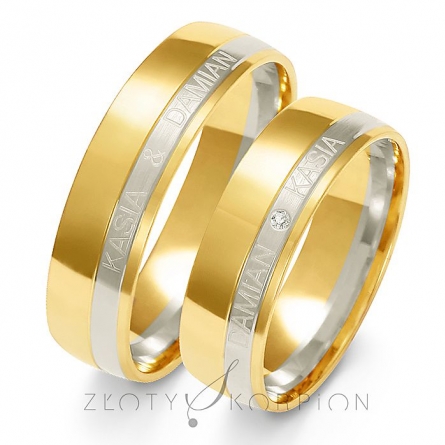 Dwukolorowe obrączki złote - A-222 ZS