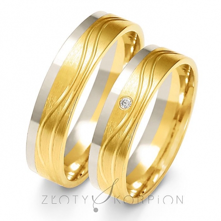 Dwukolorowe obrączki złote - A-223 ZS