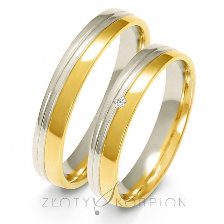 Dwukolorowe obrączki złote - A-225 ZS