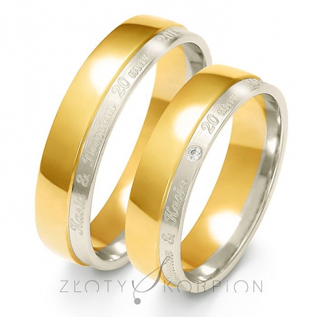 Dwukolorowe obrączki złote - A-229 ZS