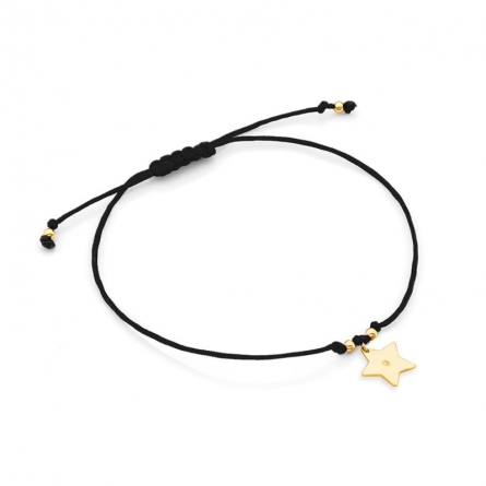 Bransoletka złota na sznureczku z gwiazdką 0.005 ct - B-011