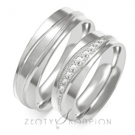 Obrączki z białego złota - B-102(W) ZS