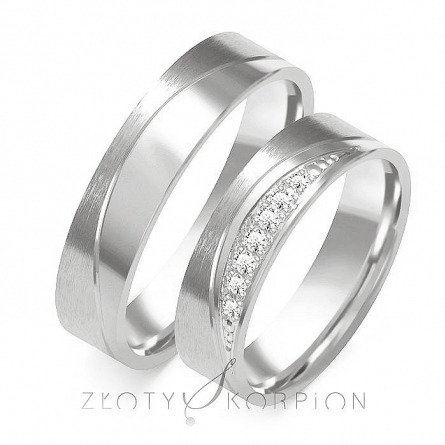 Obrączki z białego złota - B-103(W) ZS