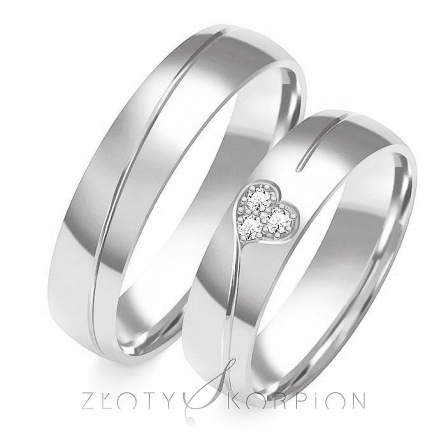 Obrączki z białego złota - B-104(W) ZS
