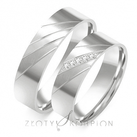 Obrączki z białego złota - B-105(W) ZS