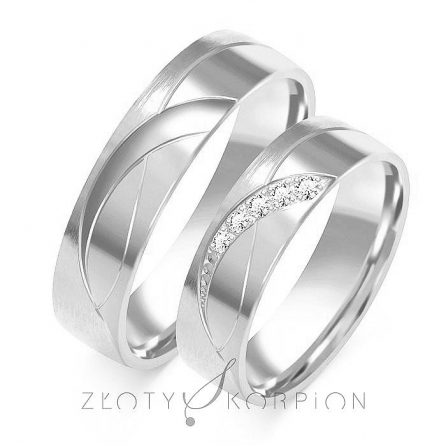 Obrączki z białego złota - B-107(W) ZS