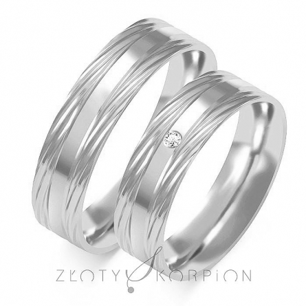 Obrączki z białego złota - B-108(W) ZS