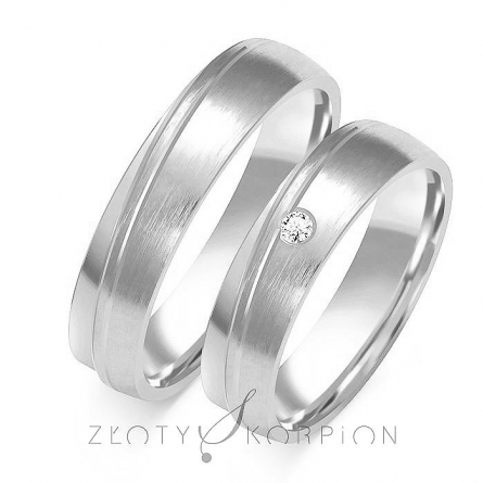 Obrączki z białego złota - B-109(W) ZS