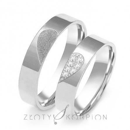 Obrączki z białego złota - B-110(W) ZS