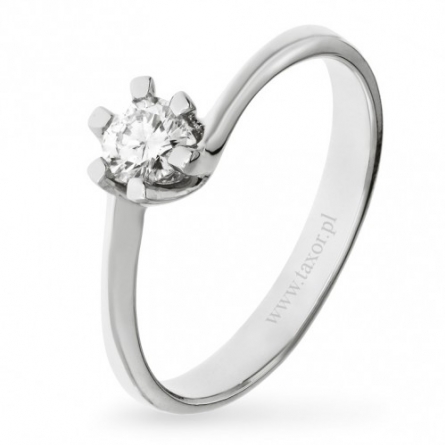 Pierścionek z brylantem z białego złota - B-165W / 0.25 ct